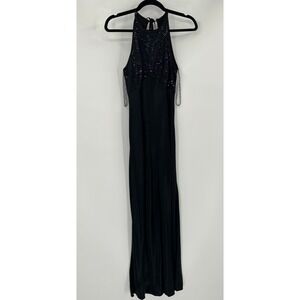 Vintage Steppin Out Size 3/4 Formal Black Sequin Dress Gothic Grunge Sexy